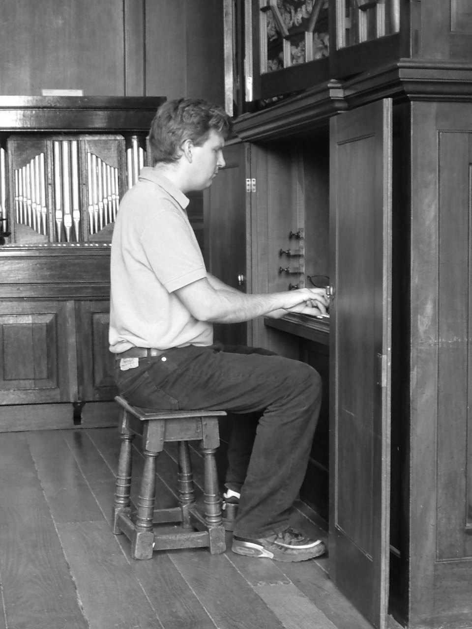 Antony Pitts playing a chamber organ